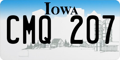 IA license plate CMQ207