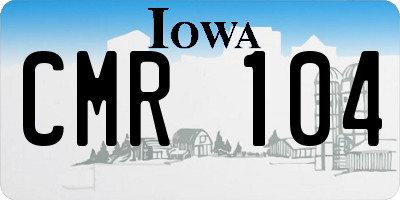 IA license plate CMR104