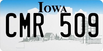 IA license plate CMR509