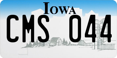 IA license plate CMS044