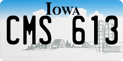 IA license plate CMS613