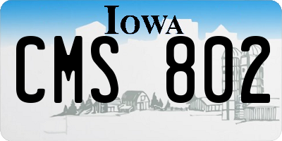 IA license plate CMS802