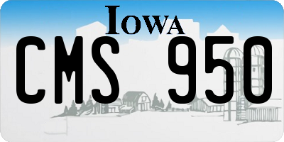 IA license plate CMS950