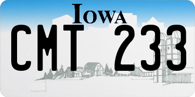 IA license plate CMT233