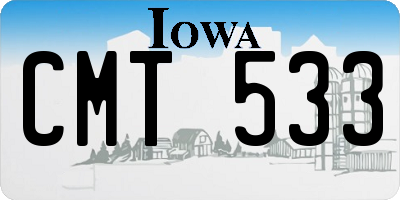 IA license plate CMT533