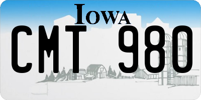 IA license plate CMT980