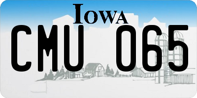 IA license plate CMU065
