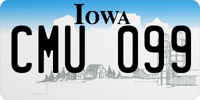 IA license plate CMU099