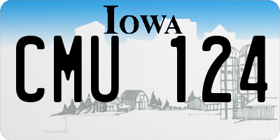IA license plate CMU124