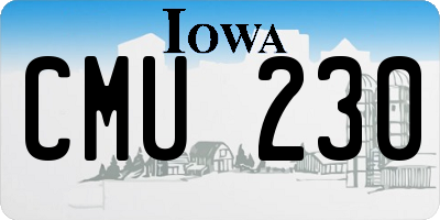 IA license plate CMU230