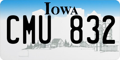 IA license plate CMU832