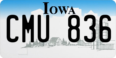 IA license plate CMU836