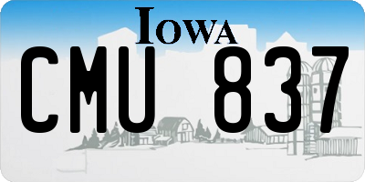 IA license plate CMU837