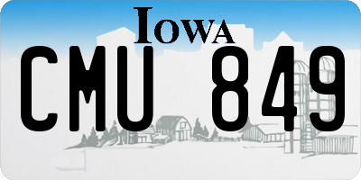 IA license plate CMU849
