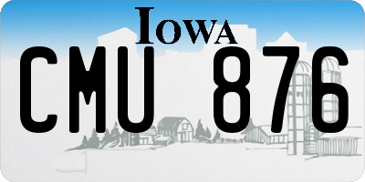 IA license plate CMU876