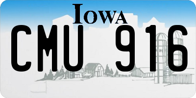 IA license plate CMU916