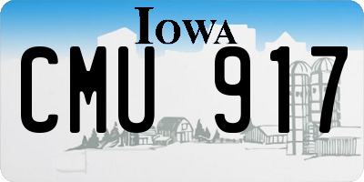 IA license plate CMU917