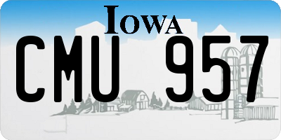 IA license plate CMU957