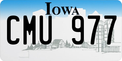 IA license plate CMU977