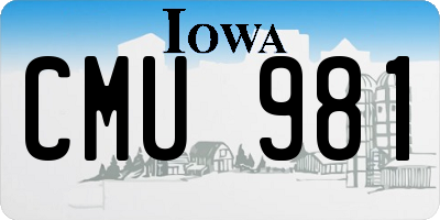 IA license plate CMU981
