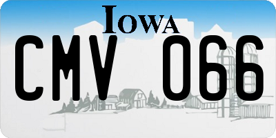 IA license plate CMV066