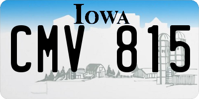 IA license plate CMV815
