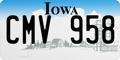 IA license plate CMV958