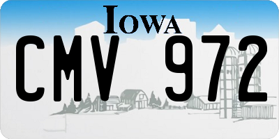 IA license plate CMV972