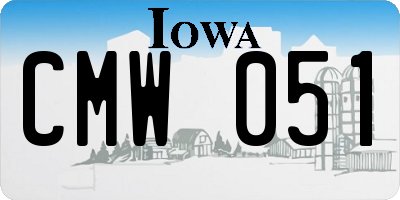 IA license plate CMW051