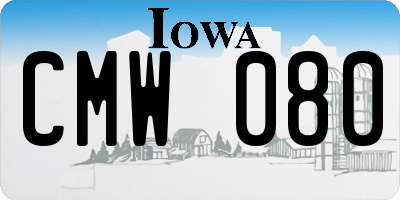 IA license plate CMW080