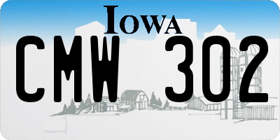 IA license plate CMW302