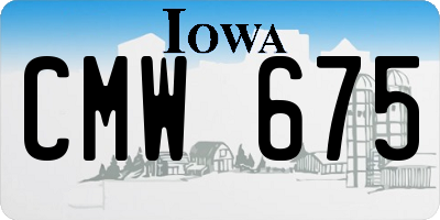 IA license plate CMW675