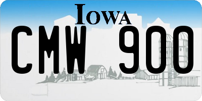 IA license plate CMW900