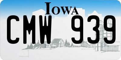 IA license plate CMW939