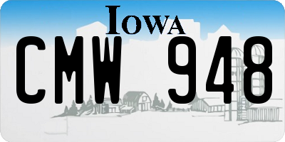 IA license plate CMW948