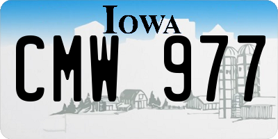 IA license plate CMW977