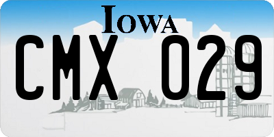 IA license plate CMX029
