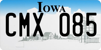 IA license plate CMX085