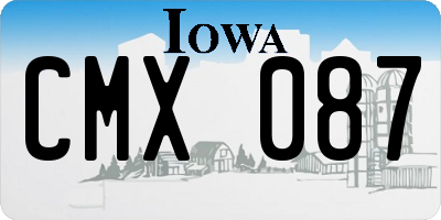 IA license plate CMX087