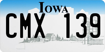 IA license plate CMX139