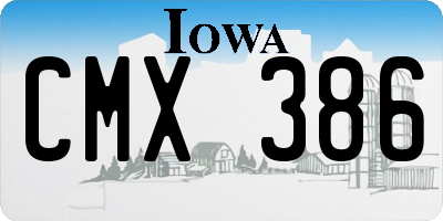 IA license plate CMX386