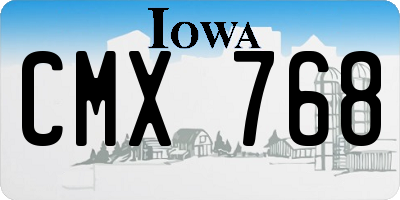 IA license plate CMX768