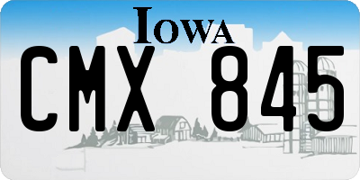 IA license plate CMX845
