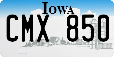 IA license plate CMX850