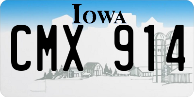 IA license plate CMX914