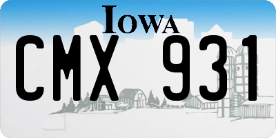 IA license plate CMX931