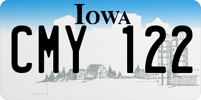 IA license plate CMY122