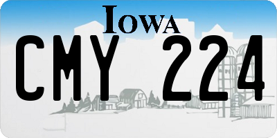 IA license plate CMY224