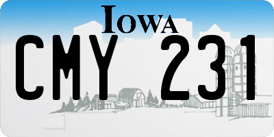 IA license plate CMY231