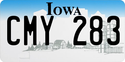 IA license plate CMY283